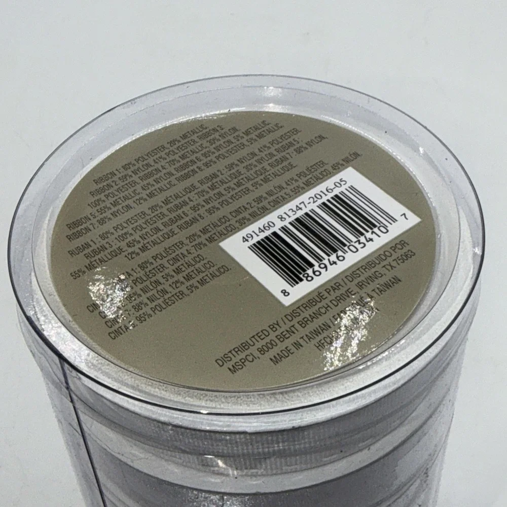 8 Ribbons 4 Yards Each 32 Yards Silver Glitter Christmas Anniversary Wedding